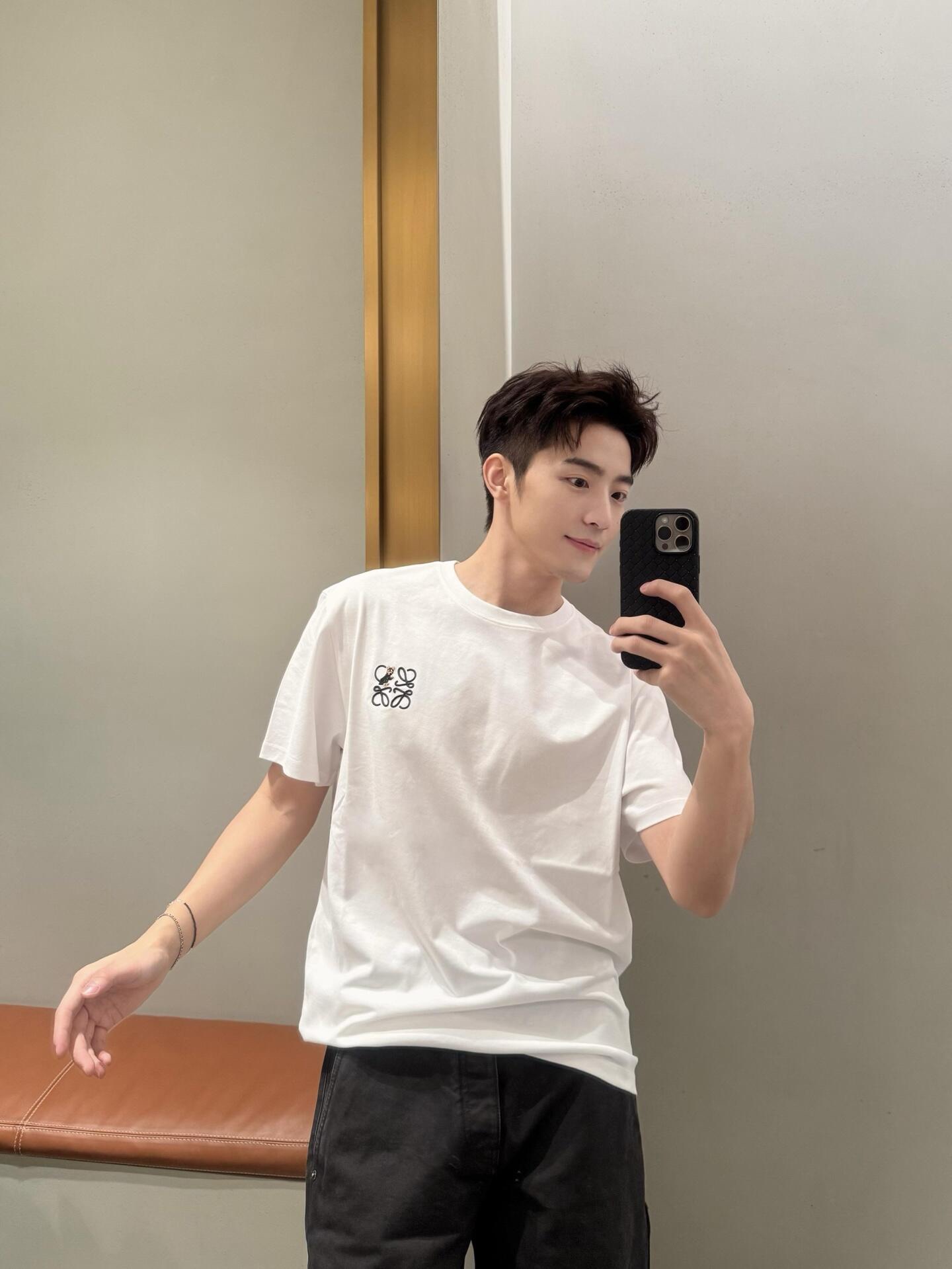 🔝LOEWE X LOUIS WAIN 羅意威 貓咪刺繡短袖T恤
定制緞光精密超柔錦棉，採用進口機刺繡工藝，精度高，線條流暢而細膩，面料都經過澆洗，手感質感更佳，不易變形，不易縮水，不易褪色，寬松版型
B Size：S-XL