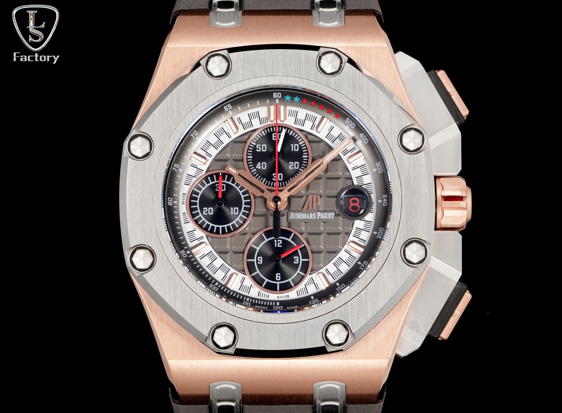 LS .Factory  愛彼  Audemars  Piguet  
邁克爾·舒馬赫皇家橡樹離岸型 26568PM.OO.A021CA.01 全新升級版，杜絕一眼假，橫空出世！
愛彼研制的邁克爾·舒馬赫皇家橡樹離岸型計時腕表採用44毫米的表徑，做到無可挑剔，堪稱天花板級別
