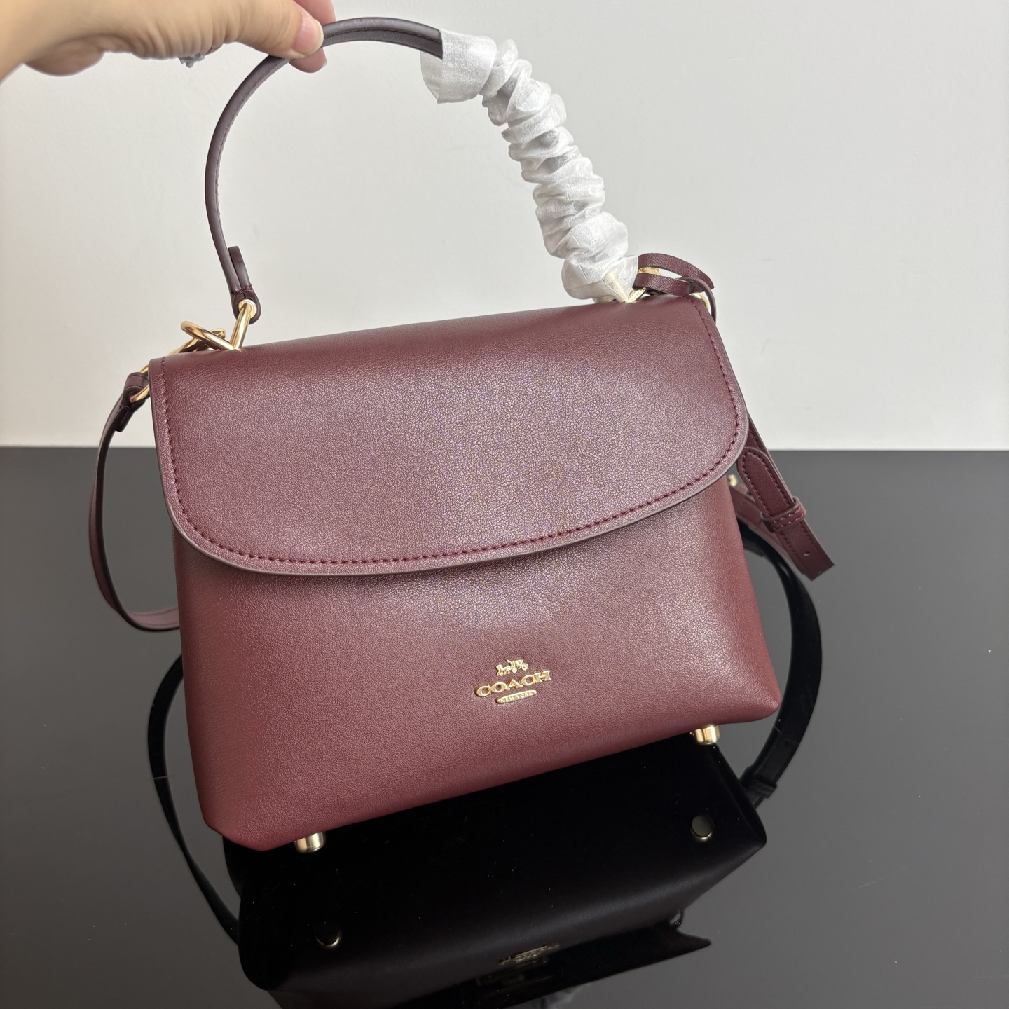 
COACH/蔻馳官方 奧萊款Emory 25女士皮質單肩手提包腋下包CCE53尺寸22.5*17.5*11