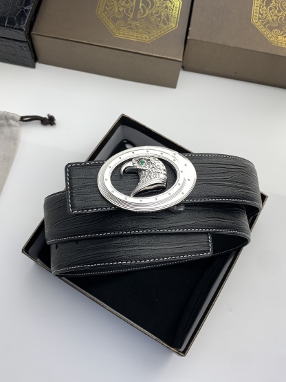 【史蒂芬】原版樹皮紋牛皮腰帶，搭配新款不鏽鋼鷹頭扣，寬度3.8cm，雙面可用，長度不可調節，尺碼（85-110）具有獨特吸引力！