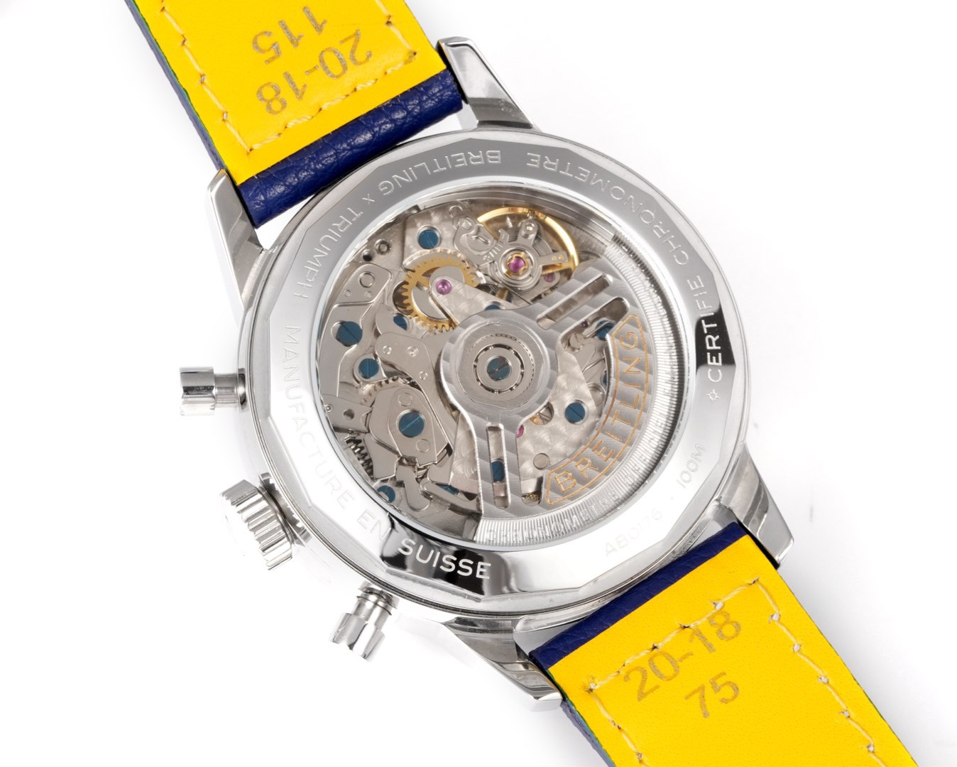 百年靈新品 BN9 越洋系列AB015212.BF26743P.A20BA.1  材質： 316L精鋼直徑： 41毫米厚度： 13.65毫米 表鏡： 鍋蓋弧面藍寶石，雙面防眩處理表底： 旋入式精鋼，透明藍寶石表冠： 非旋入式，雙密封墊機芯：7750機芯 復刻首選 精緻推薦男士多功能機械腕表 ，精心打造超真實實物圖拍攝。