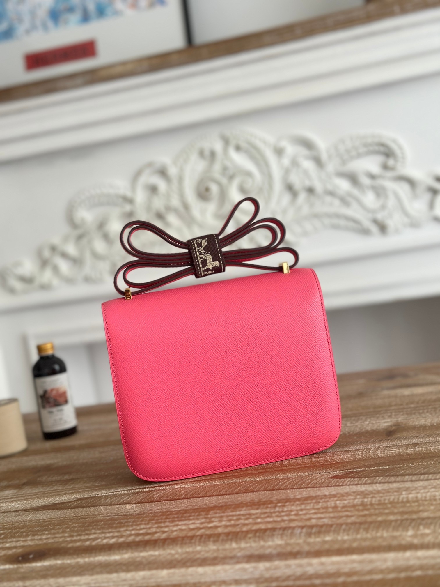 康康  空姐包  
constance  19cm  
epsom掌紋小牛皮  半收工  蠟線縫製