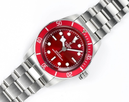 廠帝舵 TUDOR   碧灣系列對於帝舵來說，無疑是一個龐大的產品線，在今年推出了一隻全新的單色碧灣，以絕對的實力被認為是勞力士無歷黑水鬼的平替！今年推出的這只全新單色碧灣，也迎來了碧灣第三次制表科技和煥新美學風格上的革新。
1.新款碧灣迎來新的改革，升級夜光珠，而正品同步凹入式，搭配的是圓拱形藍寶石表鏡，更顯復古感📸 
2.腕表採用不鏽鋼材質打造表殼，經過精細的磨光與磨砂處理，呈現出獨特的質感和光澤度。同勞力士水鬼一樣，表殼採用41毫米尺寸，也是沿襲了“原版”碧灣的直徑，既適合日常佩戴，又能展現出腕