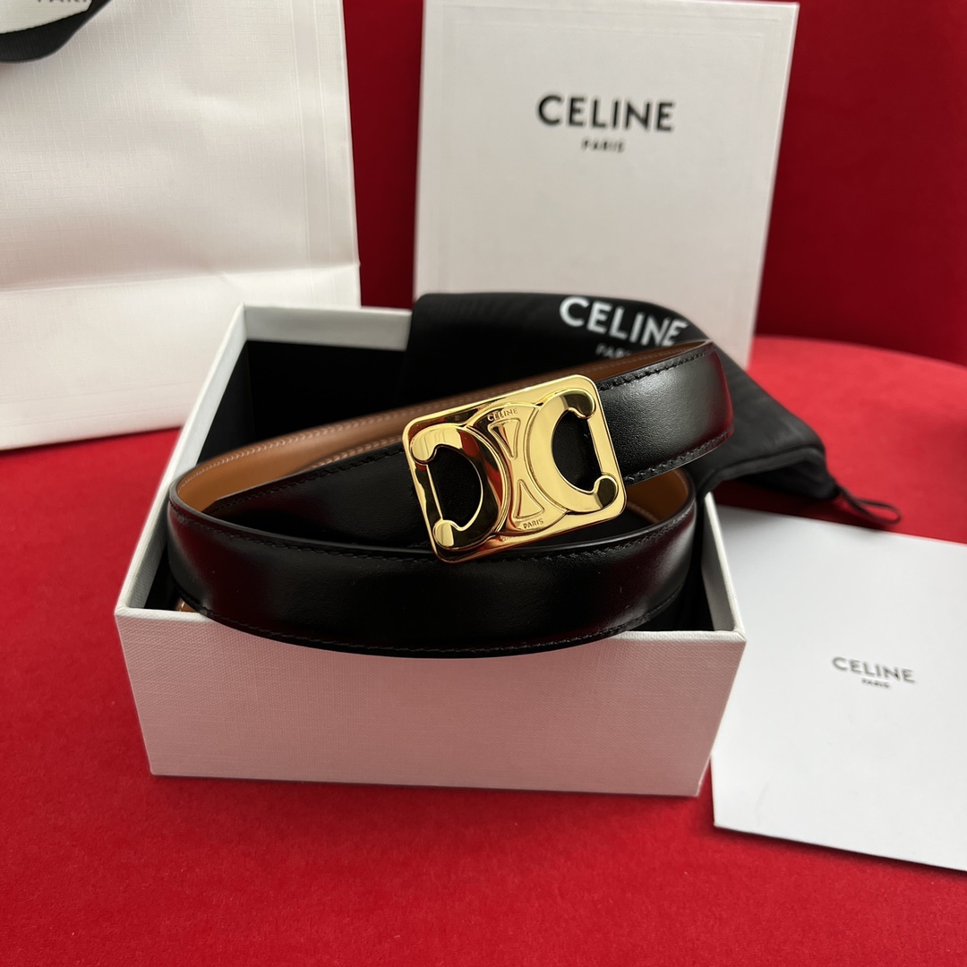 Celine/賽琳 新款凱旋門腰帶 寬度2.5cm 男女通用款 💯採用數量稀少的原廠專用小牛皮 搭配精緻凱旋門搭扣 獨家頂級手工 進口邊油