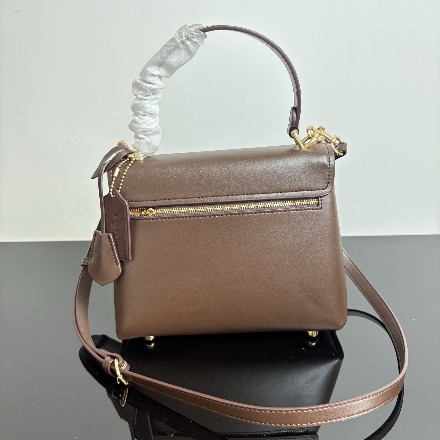 
COACH/蔻馳官方 奧萊款Emory 25女士皮質單肩手提包腋下包CCE54尺寸22.5*17.5*11