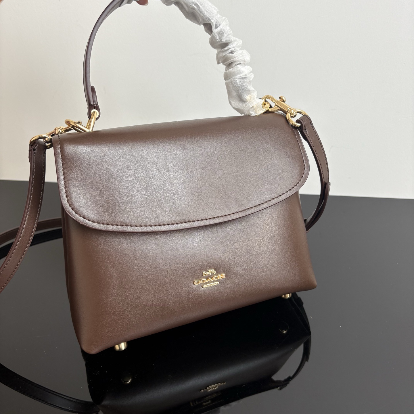 
COACH/蔻馳官方 奧萊款Emory 25女士皮質單肩手提包腋下包CCE54尺寸22.5*17.5*11