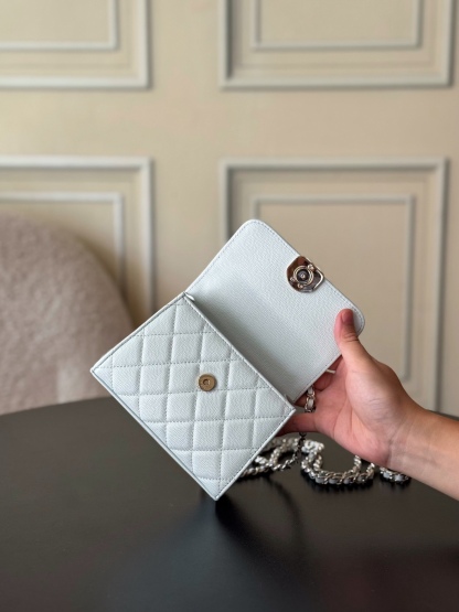 Chanel 25S 新款本季 最火的小球牛皮Kelly 手柄包
這顆絕對是黑馬
第一眼看到就深深愛上💕
顏值不必說 直接閉眼入不會錯
很好打理 也是百搭型
實現了單背斜挎腋下背手拎的效果📷
簡直就是福音〰️
很精緻 值得珍藏🔝

五金：全鋼18K淺金
皮料：獨家Haas小牛皮
尺寸：𝟏𝟒.𝟓*𝟏𝟏.𝟓*𝟓.𝟓 𝚌𝚖
型號：AS3237