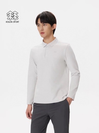 春季新款 KOLON SPORT可隆吸濕長袖防曬+抗菌SECOt恤翻領POLO
大身採用可隆自研面料，具有吸濕速乾，UPF215+防曬及Polygiene抑菌功能門襟採用激光切割工藝，結合肩部超聲波貼合工藝，提升細節品質感領口，門襟及下擺均採用熱壓工藝，外觀平整
