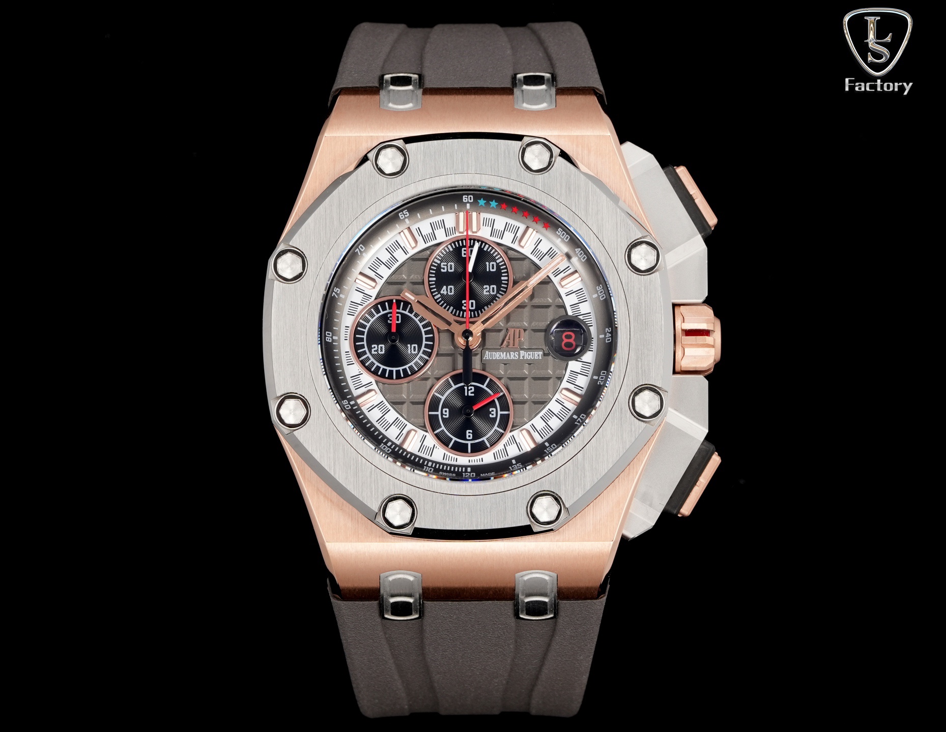LS .Factory  愛彼  Audemars  Piguet  
邁克爾·舒馬赫皇家橡樹離岸型 26568PM.OO.A021CA.01 全新升級版，杜絕一眼假，橫空出世！
愛彼研制的邁克爾·舒馬赫皇家橡樹離岸型計時腕表採用44毫米的表徑，做到無可挑剔，堪稱天花板級別
