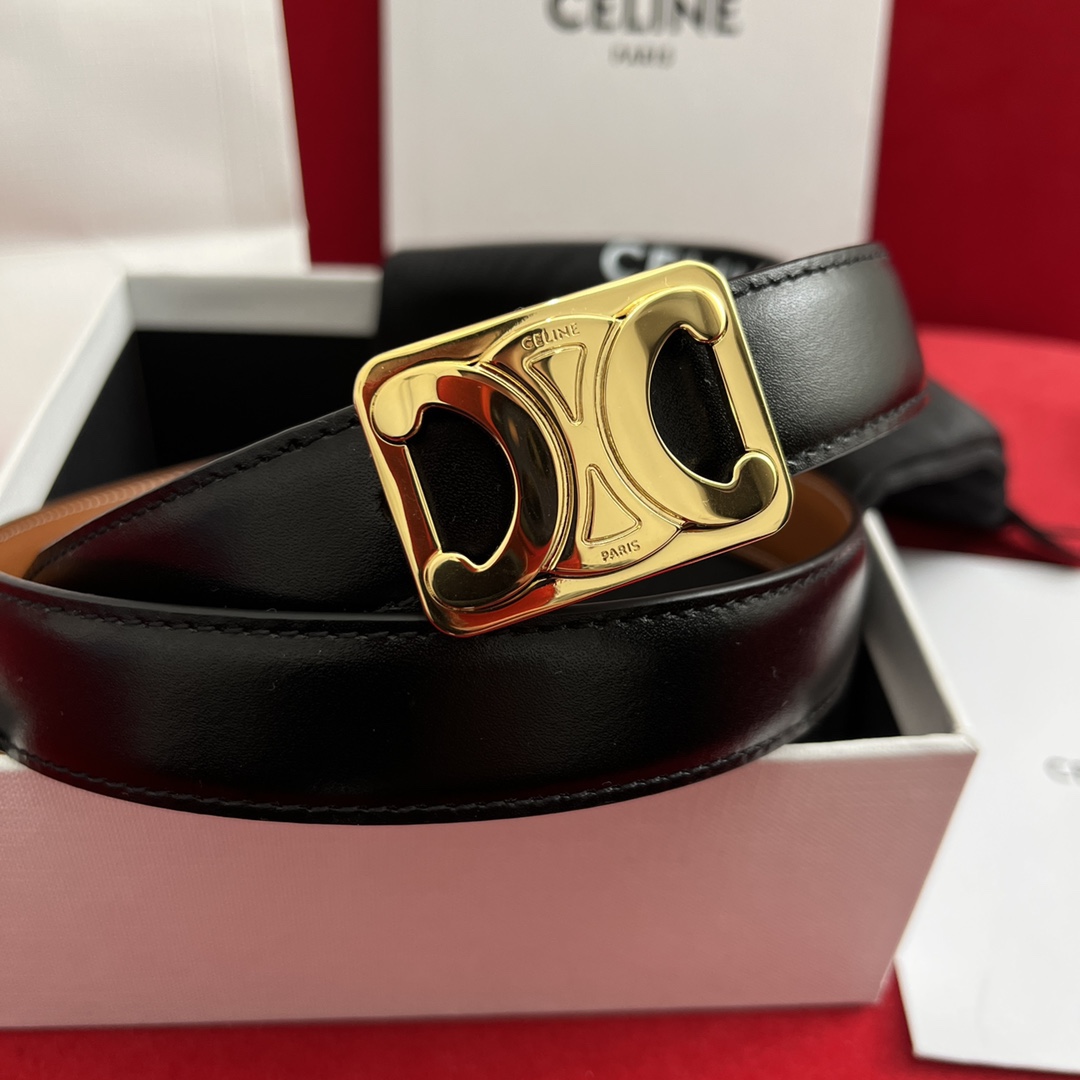 Celine/賽琳 新款凱旋門腰帶 寬度2.5cm 男女通用款 💯採用數量稀少的原廠專用小牛皮 搭配精緻凱旋門搭扣 獨家頂級手工 進口邊油