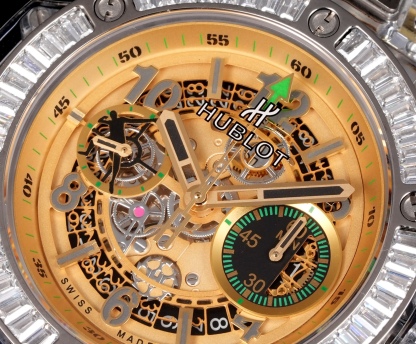 HBF  FACTORY 恆寶HUBLOT 宇舶表年度最佳復刻作品——宇舶BIG BANG系列411.JX.4802.RT“全透明腕表”
【精彩細節】1.還原正品錶盤後龍飛鳳舞的鏤空佈局，2.採用與原裝同樣的丙烯酸有機玻璃極致克隆——完成不可能完成的任務。該材質不僅硬度高，且具有抗鑫腐蝕，耐磨損等卓越物理特性。
【機芯功能】腕表直徑45mm。採用增強版計時7750機芯改原裝HUB.1242型芯，實現所有功能吻合正裝。
【精益求精】全力以赴，層層把關，在保證完美“透視感官”的同時，竭心盡力還原正品