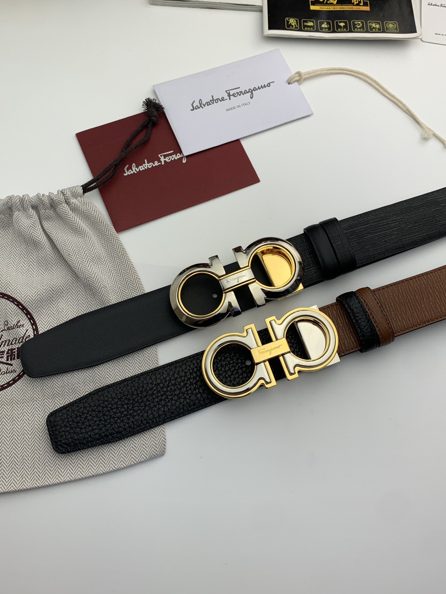 〖F家〗最新款全新配色，雙面可用，搭配新款純銅扣8字扣，打造高雅考究的造型。寬3.5cm，長度可調節，達到量身定制般的修身效果。