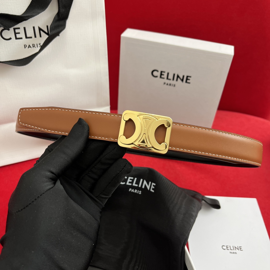 Celine/賽琳 新款凱旋門腰帶 寬度2.5cm 男女通用款 💯採用數量稀少的原廠專用小牛皮 搭配精緻凱旋門搭扣 獨家頂級手工 進口邊油
