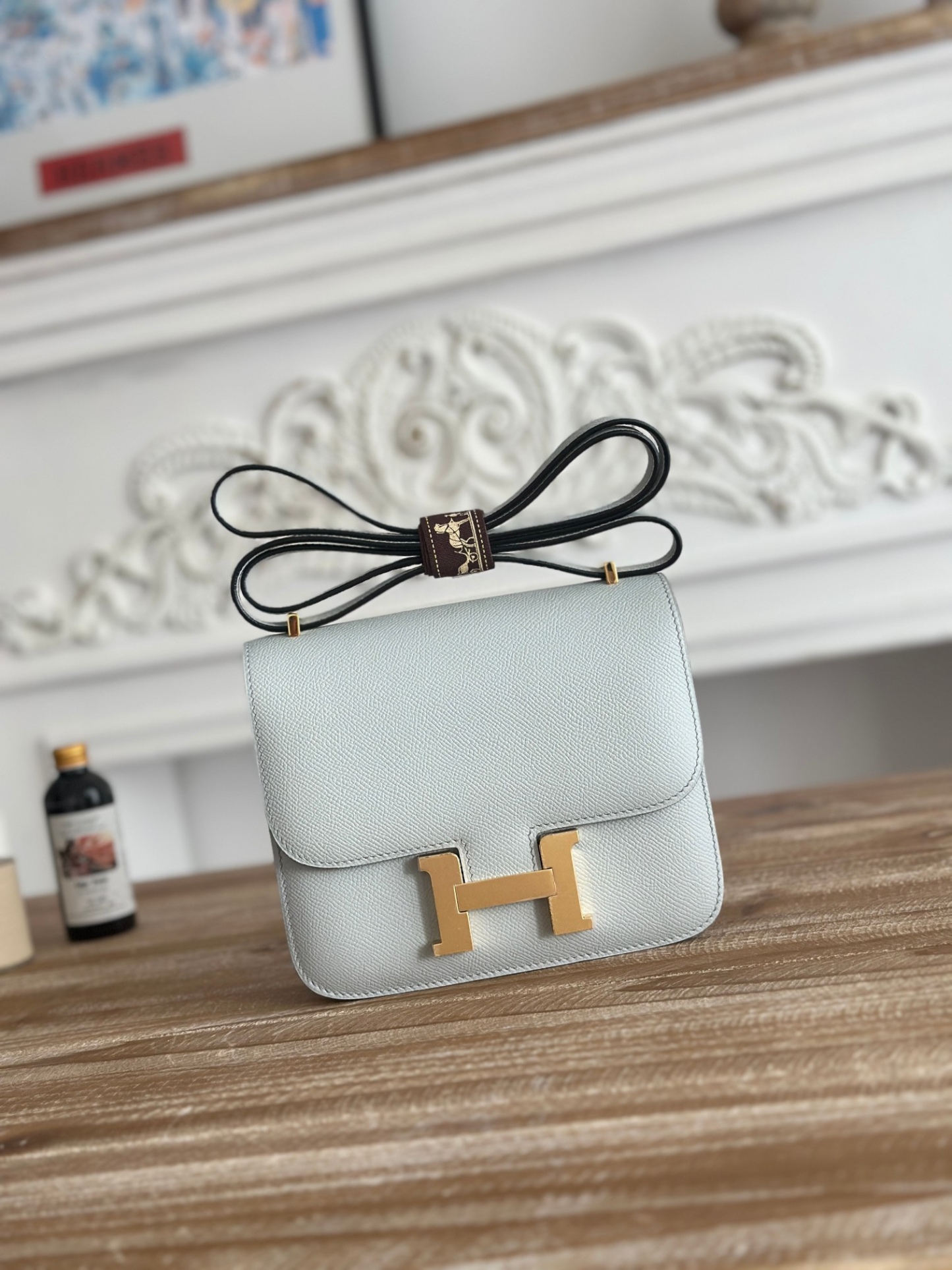 康康  空姐包  
constance  19cm  
epsom掌紋小牛皮  半收工  蠟線縫製