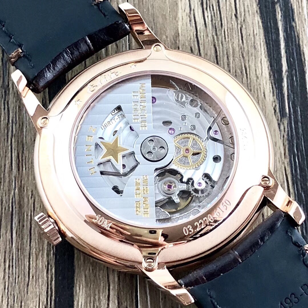 【真力時】菁英系列：一切來得剛剛好！
  機芯：進口9015改制ELITE6150型號-剛剛好
  表殼：原版開模42MM/316L精鋼-剛剛好
  玻璃：弧形雙面防眩處理藍寶石-剛剛好
  字面：字釘鐫刻/鍍銠太陽紋/琢面指針-剛剛好
  皮帶：精選意大利牛皮+膠質底皮-剛剛好
  表扣：原版制動折疊扣-剛剛好
原版開模超級復刻，歷盡兩年時間突破各種工藝難關，到達一切剛剛好的效果！