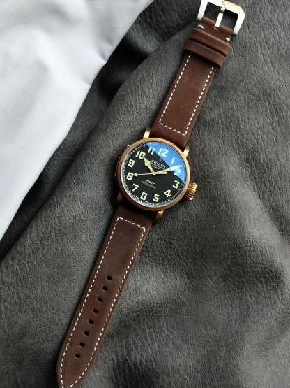 XF限量推薦：真力時飛行員系列29.2430.679/63.1001腕表，青銅表殼，卡其綠色錶盤，9015型自動機械，45毫米。