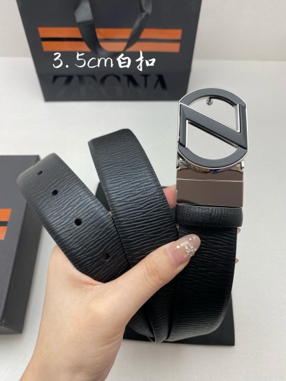 傑尼亞男士腰帶- 寬度35MM 精品扣精工打造  進口小牛皮 獨特設計工藝 手感柔軟 可以裁剪