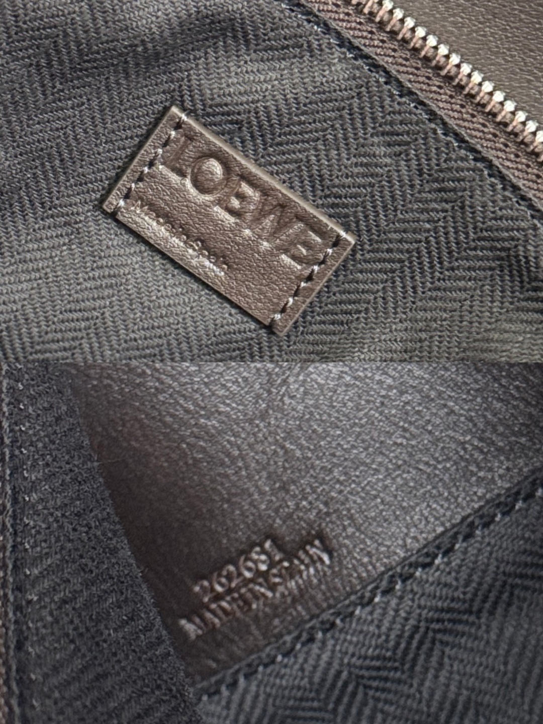 羅家🌟新款 🆕大號亮面牛皮革Panta Puzzle  手袋Puzzle 以別具一格的幾何線條勾勒長方體造型。此大號版本採用亮面牛皮革製成，飾有單寧布長褲風格細節 .可肩背、斜挎或手提*可拆卸可調節肩帶*拉鍊開合，牛皮革拉鍊頭*一個外部拉鍊後袋，一個內部插袋人字紋棉質帆布襯里*Anagram 壓紋
size: 33×14.7×21.5cm
型號：052500