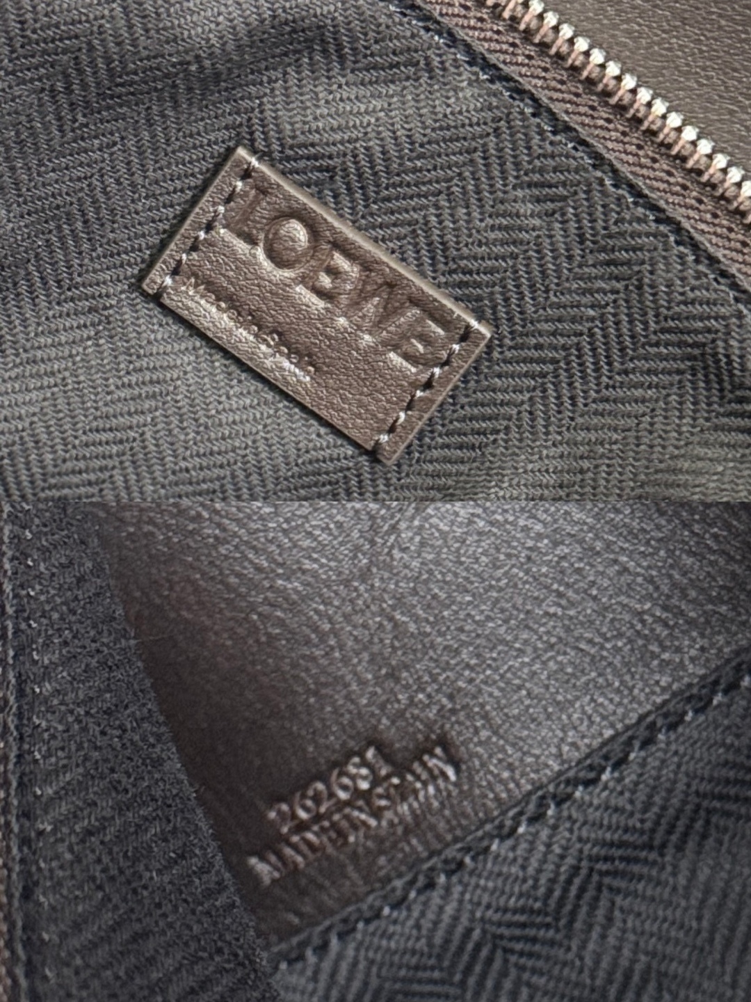 羅家🌟新款 🆕大號亮面牛皮革Panta Puzzle  手袋Puzzle 以別具一格的幾何線條勾勒長方體造型。此大號版本採用亮面牛皮革製成，飾有單寧布長褲風格細節 .可肩背、斜挎或手提*可拆卸可調節肩帶*拉鍊開合，牛皮革拉鍊頭*一個外部拉鍊後袋，一個內部插袋人字紋棉質帆布襯里*Anagram 壓紋
size: 33×14.7×21.5cm
型號：052500