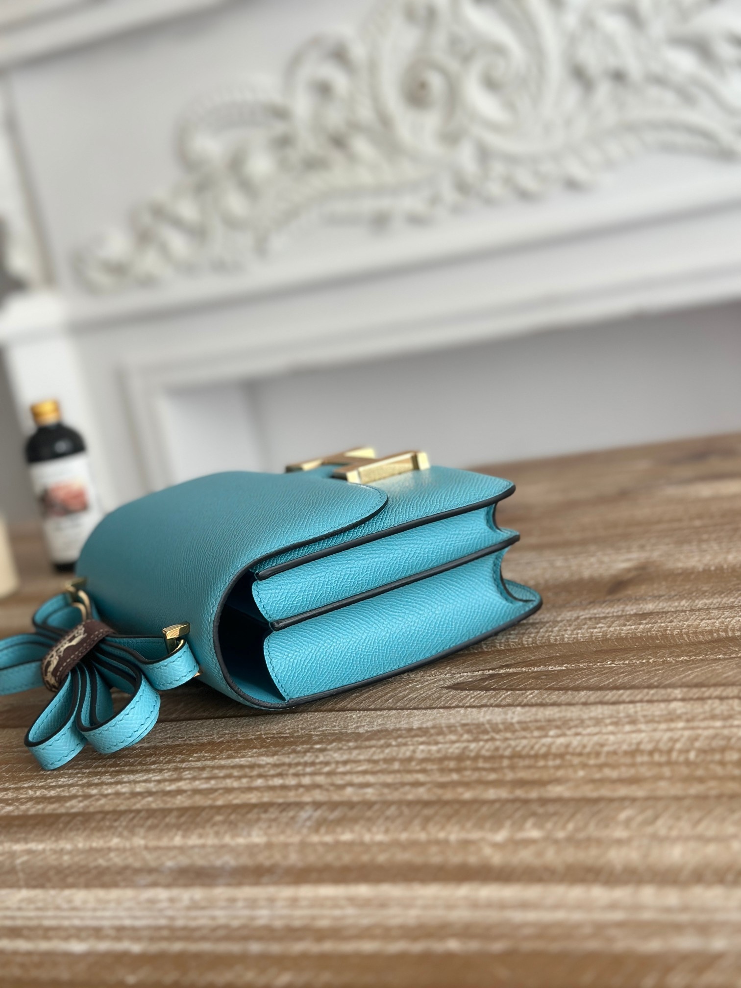 康康  空姐包  
constance  19cm  
epsom掌紋小牛皮  半收工  蠟線縫製