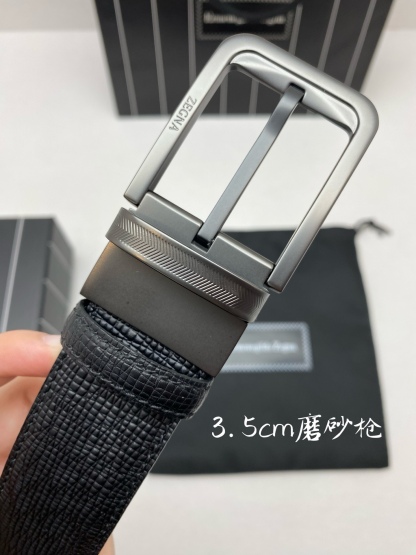 傑尼亞男士腰帶- 寬度35MM 精品扣精工打造  進口小牛皮 獨特設計工藝 手感柔軟 可以裁剪