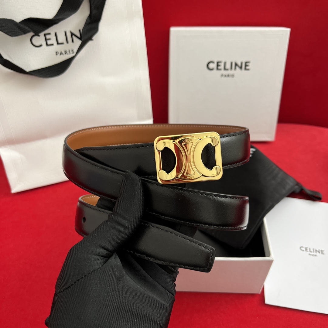 Celine/賽琳 新款凱旋門腰帶 寬度2.5cm 男女通用款 💯採用數量稀少的原廠專用小牛皮 搭配精緻凱旋門搭扣 獨家頂級手工 進口邊油
