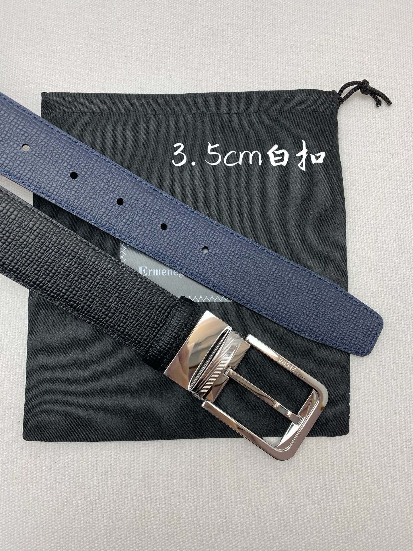 傑尼亞男士腰帶- 寬度35MM 精品扣精工打造  進口小牛皮 獨特設計工藝 手感柔軟 可以裁剪