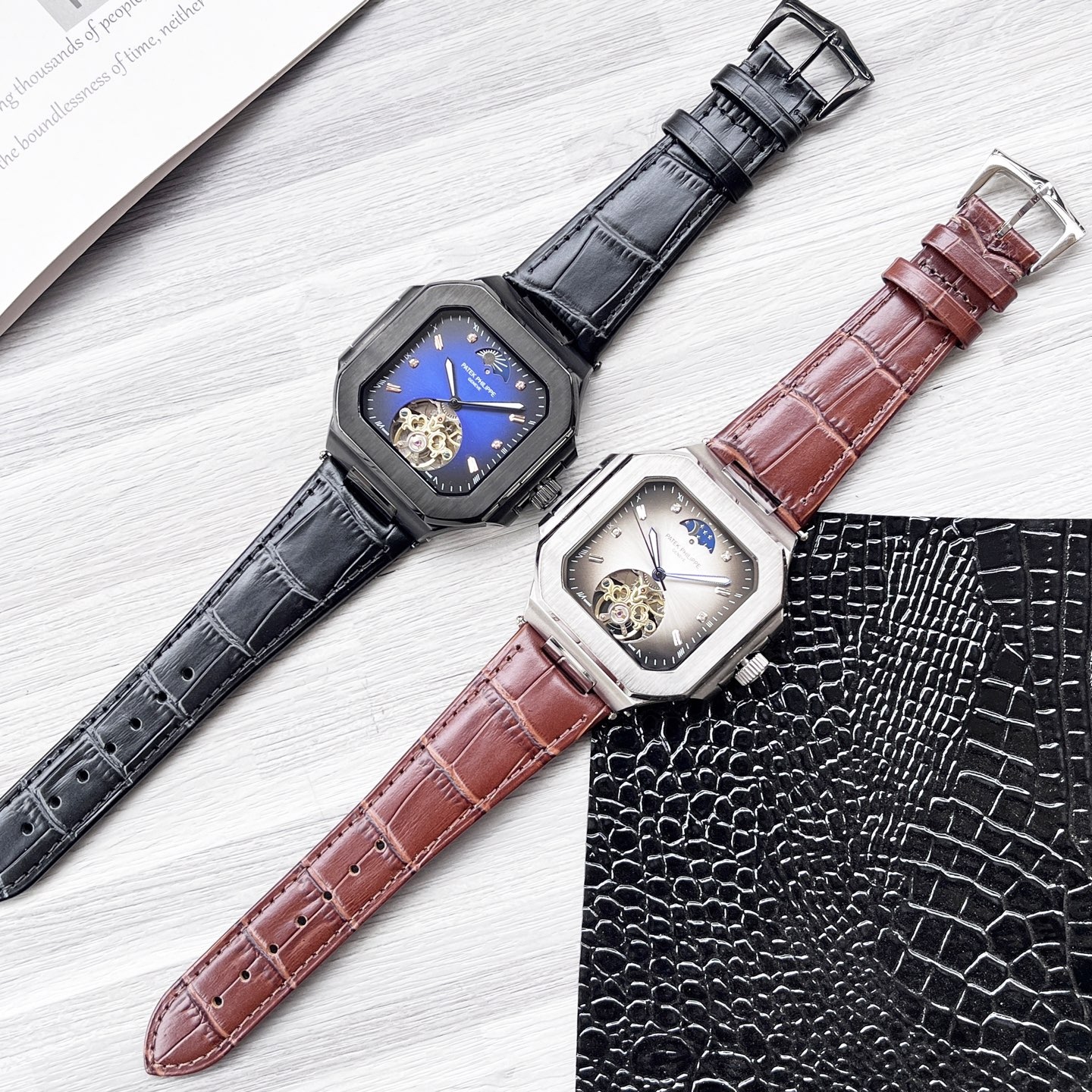 
八角殼系列 精緻百搭🎈🎈
【最新】：卡地亞🔥最新設計🔥大飛輪精品🎈🎈
【類型】：精品男士腕表
【錶帶】：真牛皮錶帶
【機芯】：高端全自動機械機芯
【鏡面】：礦物質強化玻璃（更高清）
品味高雅 浩瀚大氣 匠心獨運 腕間瑰寶
尺寸：直徑42mm厚12mm熱賣上市！歡迎轉載！