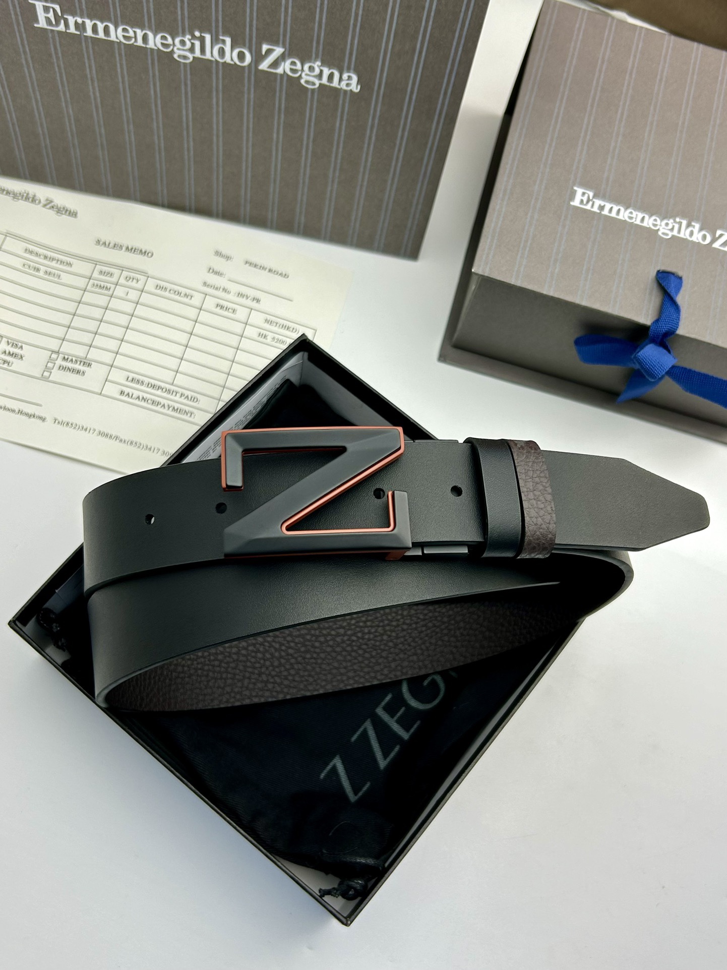 傑尼亞【Zegna】何謂當代男士 活動造型 系列，新款純銅旋轉Z字扣，雙面可用 隨心搭配，寬3.5cm，男士風尚的全新概念.