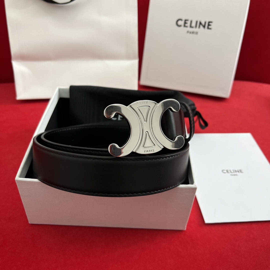 Celine/賽琳 款凱旋門腰帶 寬度3.0cm 男女通用款 💯採用數量稀少的原廠專用小牛皮 搭配精緻凱旋門搭扣 獨家頂級手工 進口邊油