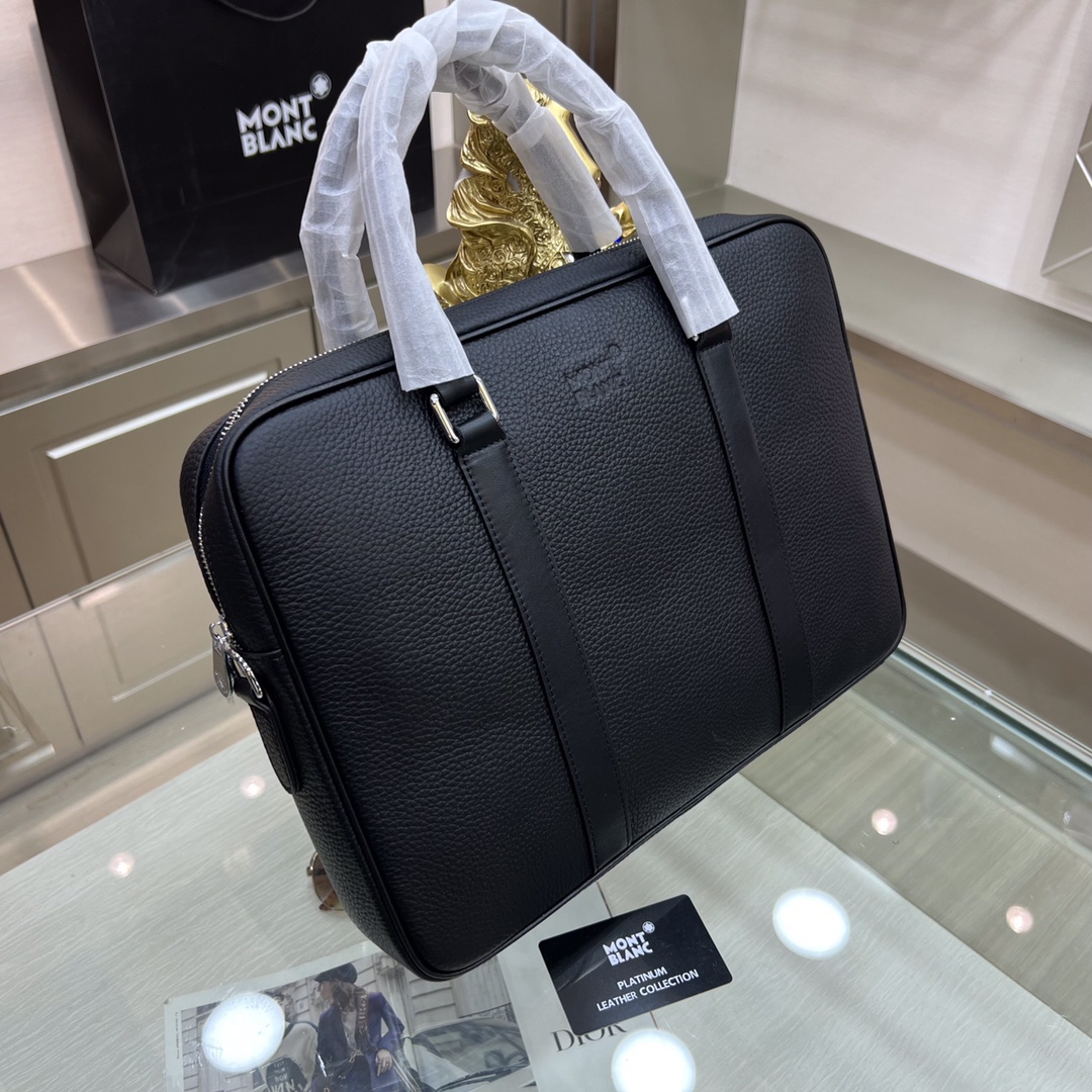 最新款來襲👏👏Montblanc International（萬寶龍）💯💯公文包，進口頂級頭層原版自然摔牛皮  手感舒適 皮質超柔 簡單大氣的logo 高端休閒版型 品質氣質同步而行✅型號：7712-1   尺寸：38-29-7