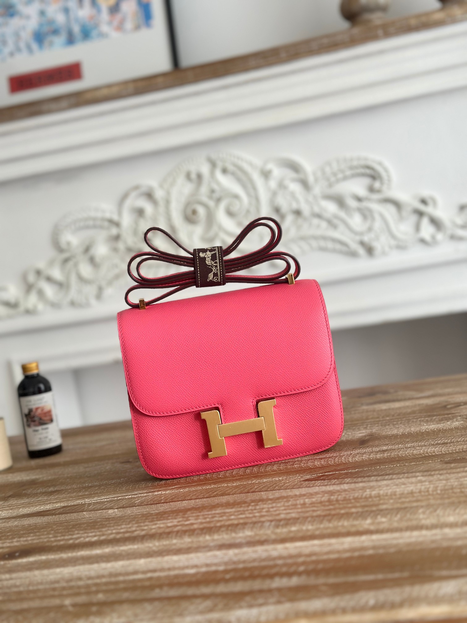 康康  空姐包  
constance  19cm  
epsom掌紋小牛皮  半收工  蠟線縫製