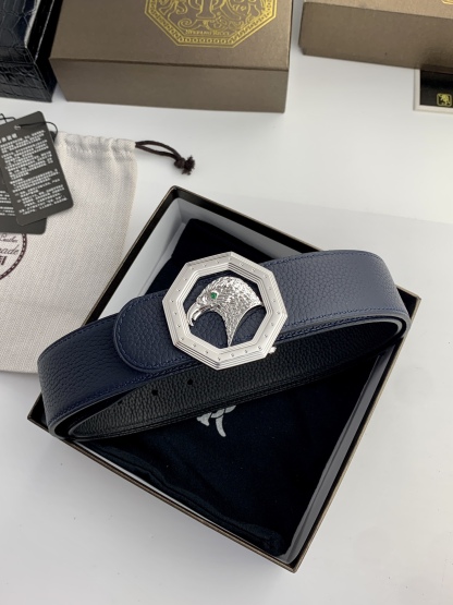 【史蒂芬】原版荔枝紋牛皮腰帶，搭配新款不鏽鋼鷹頭扣，寬度3.8cm，雙面可用，樹膏夾心，長度不可調節，尺碼（85-110）具有獨特吸引力！