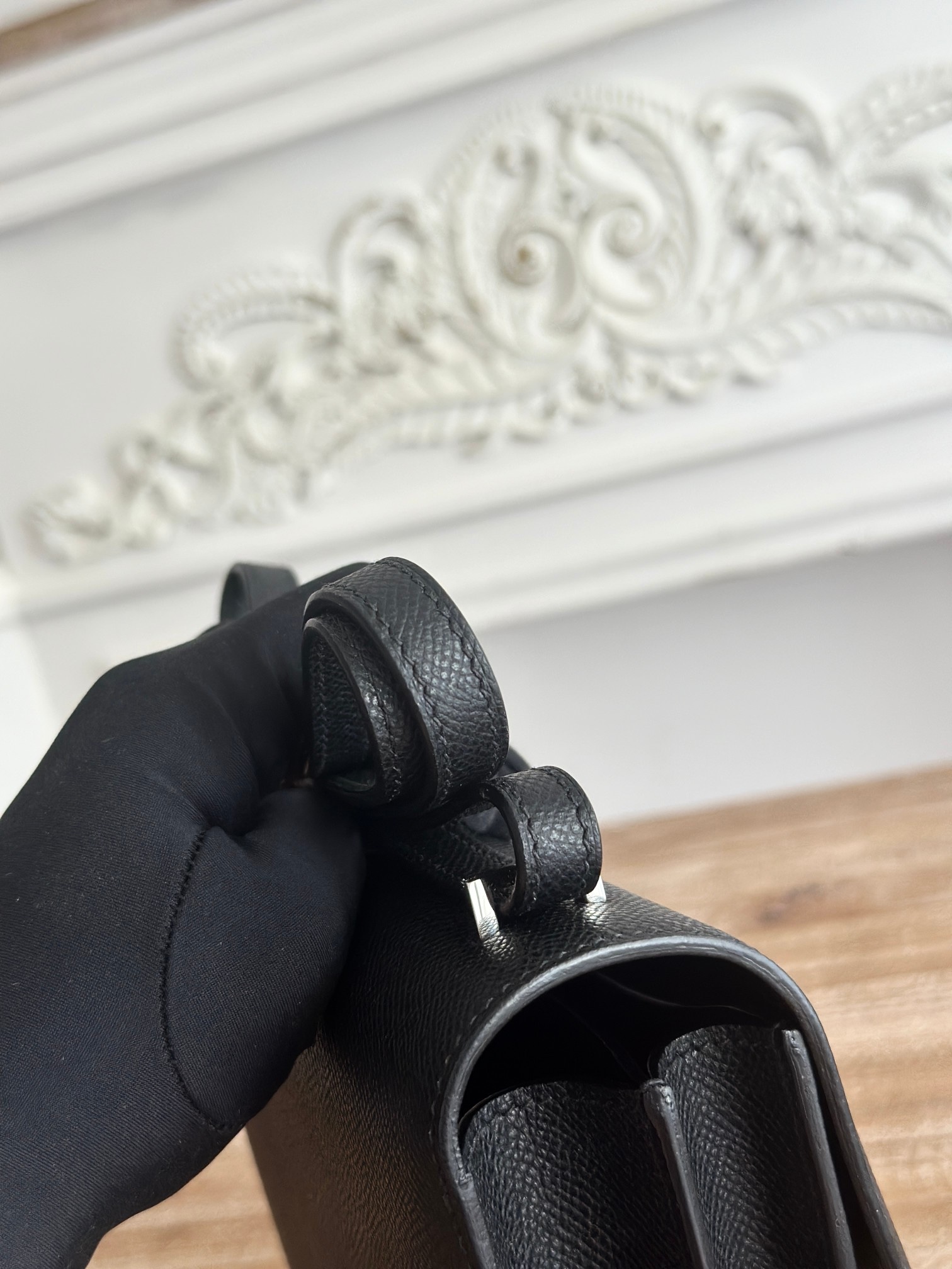 康康  空姐包  
constance  19cm  
epsom掌紋小牛皮  半收工  蠟線縫製