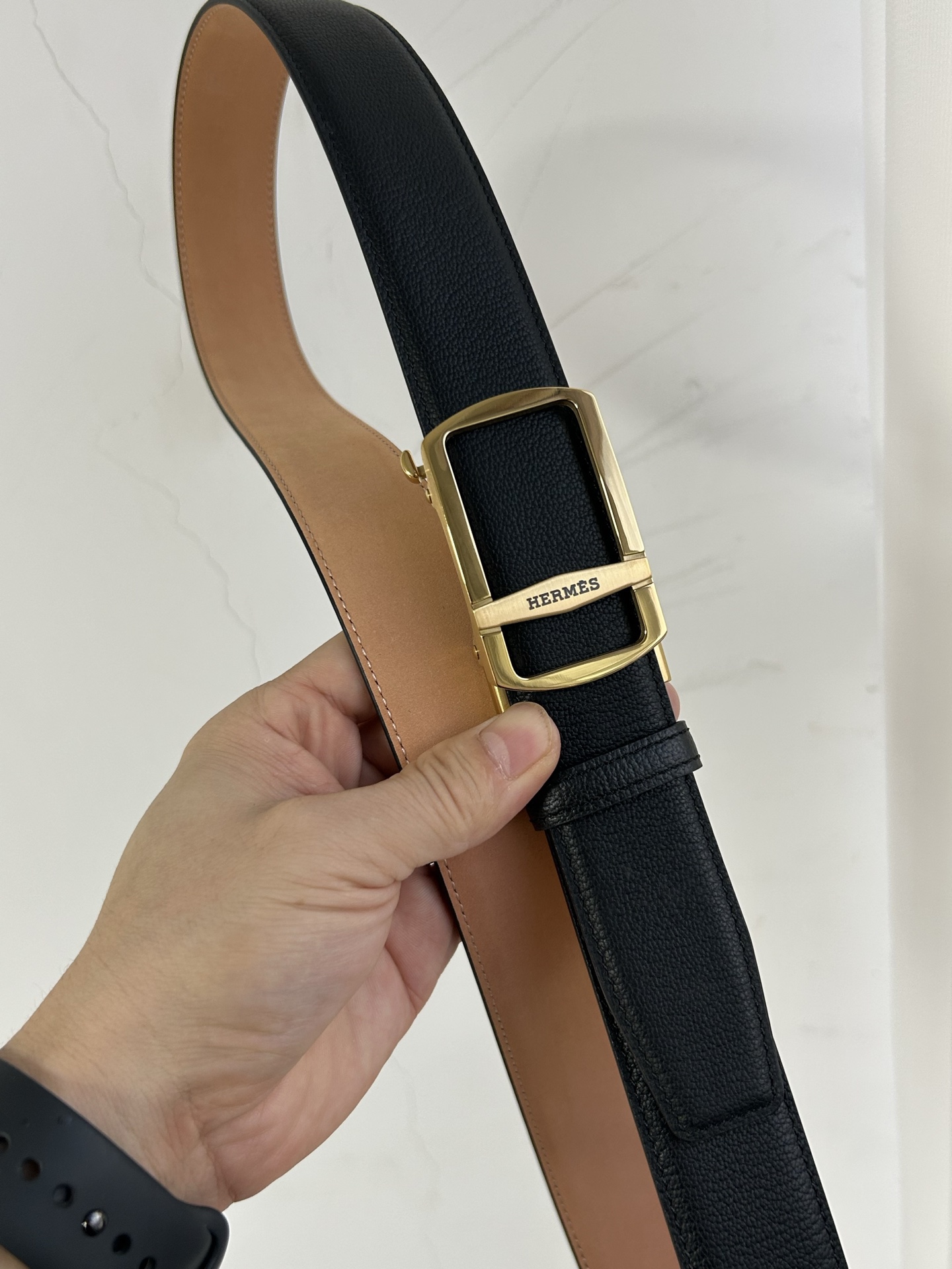 【H家】 新款紋路小牛皮腰帶，寬度3.5cm，搭配新款不鏽鋼自動扣，手感極佳、可以任意裁剪、永恆而經典！轉圖必大賣