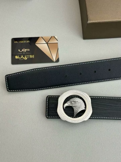 【史蒂芬】原版樹皮紋牛皮腰帶，搭配新款不鏽鋼鷹頭鑽扣，寬度3.8cm，雙面可用，長度不可調節，需要選擇合適的尺碼。具有獨特吸引力！