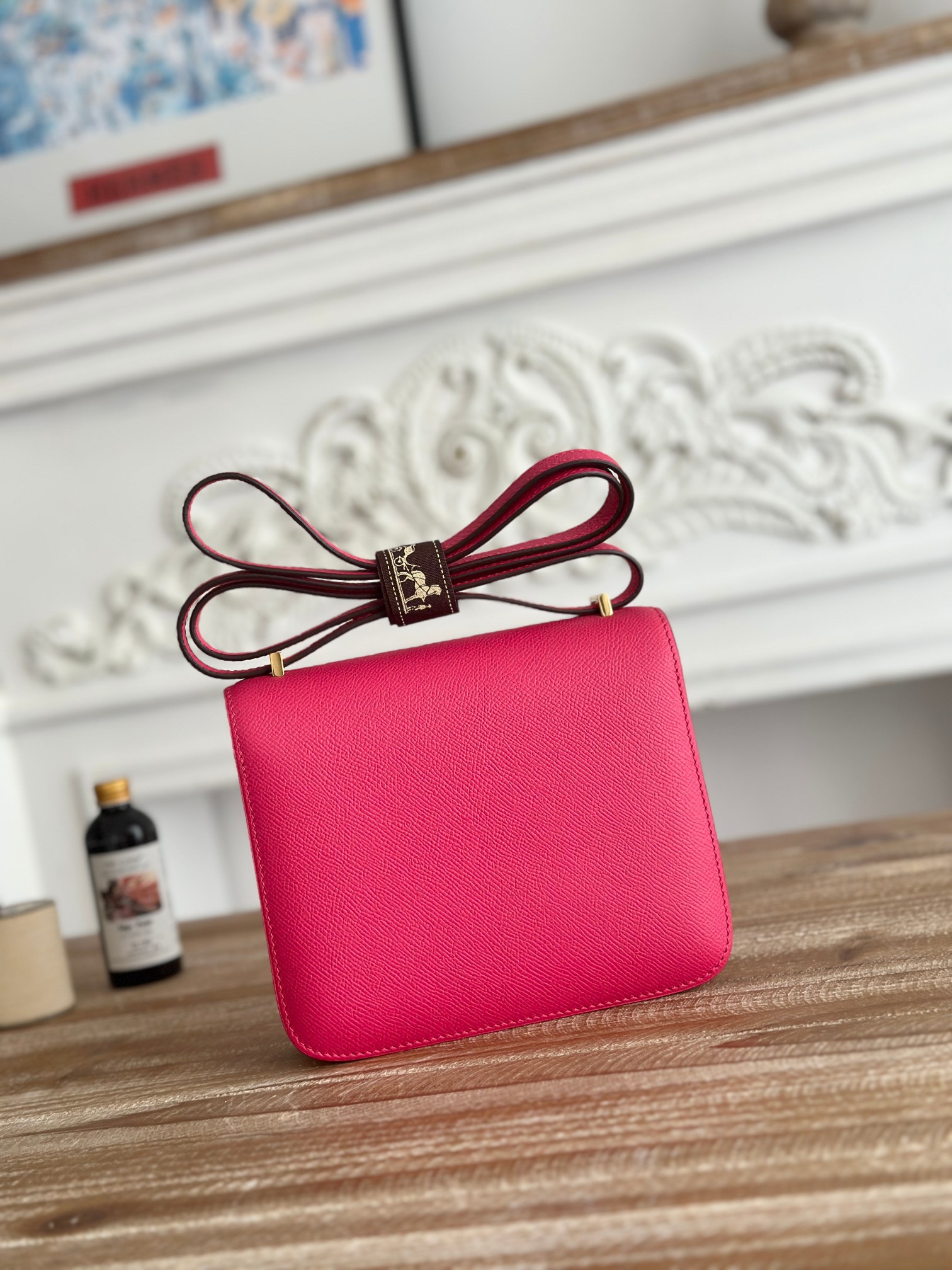 康康  空姐包  
constance  19cm  
epsom掌紋小牛皮  半收工  蠟線縫製