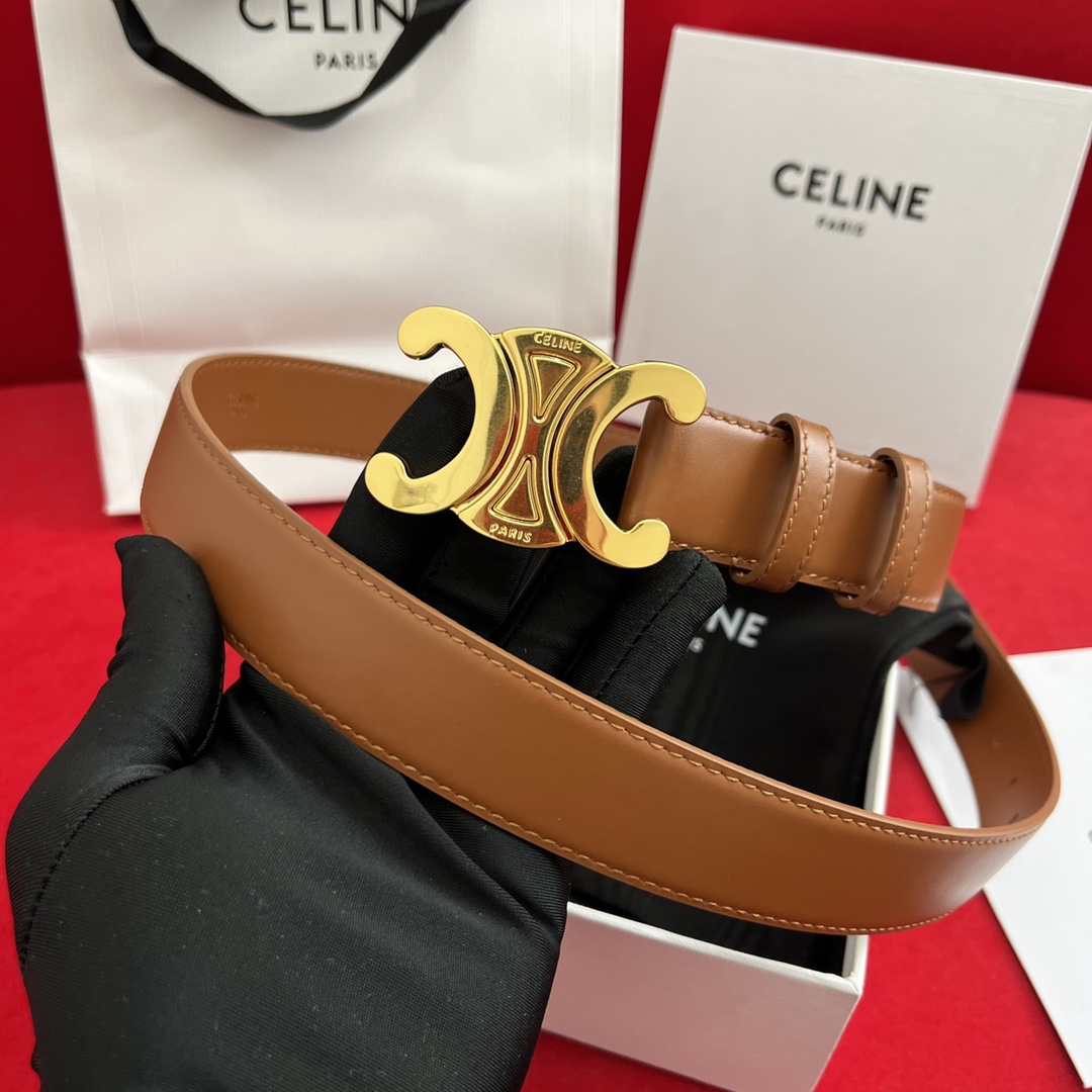 Celine/賽琳 款凱旋門腰帶 寬度3.0cm 男女通用款 💯採用數量稀少的原廠專用小牛皮 搭配精緻凱旋門搭扣 獨家頂級手工 進口邊油
