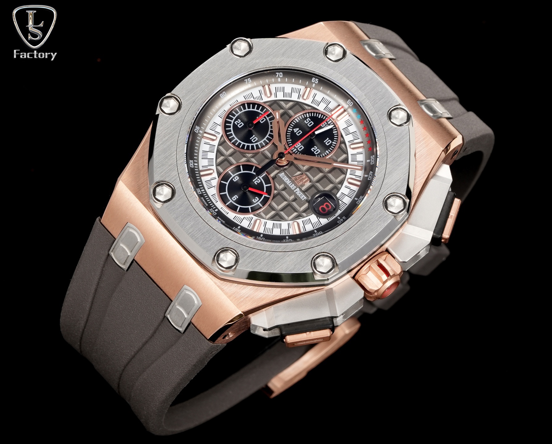 LS .Factory  愛彼  Audemars  Piguet  
邁克爾·舒馬赫皇家橡樹離岸型 26568PM.OO.A021CA.01 全新升級版，杜絕一眼假，橫空出世！
愛彼研制的邁克爾·舒馬赫皇家橡樹離岸型計時腕表採用44毫米的表徑，做到無可挑剔，堪稱天花板級別
