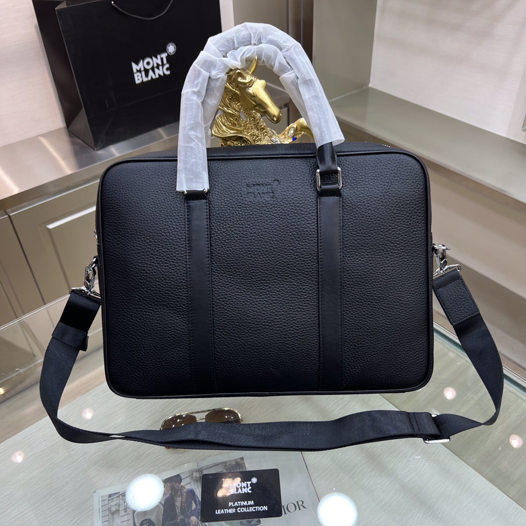 最新款來襲👏👏Montblanc International（萬寶龍）💯💯公文包，進口頂級頭層原版自然摔牛皮  手感舒適 皮質超柔 簡單大氣的logo 高端休閒版型 品質氣質同步而行✅型號：7712-1   尺寸：38-29-7
