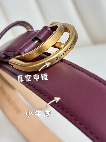 巴黎世家（Balenciaga）寬度2.5cm 是法國的奢侈品牌，作為時尚界最具影響力品牌之一的地位。設計師源於：都市時尚潮流獨特的設計風格，採用進口小牛皮製作；搭配純銅復古五金，使其更具魅力。值得擁有的百搭精品