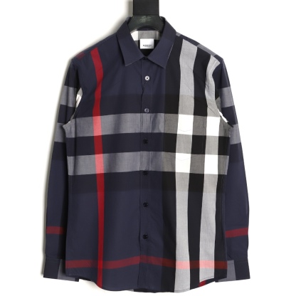 Burberry/巴寶莉 經典大格紋棉質襯衫
定制原版一致80支精梳棉單線紗，紗線全部訂染，最終確定織法，
無論是格型大小線條粗細均達到Y版水平並且布料沒有尾斜現象，
紅外線裁剪對條對格單件裁，保證大貨品質，
定制塔羅貝油封噴漆扣子自然發亮（不同市場版都是樹脂扣），裁片、領子坐領 門邊 袖口 部位加了燙薄，
全部要對格對位出成品，紅外激光定位對格取位，
每個獨立的尺碼都是定位裁片，前幅，口袋，袖子等部位都是對格對位的，
工序複製，費時費料，經典簡單氣質不失大牌，面料上身舒適柔軟卻又挺括有型，