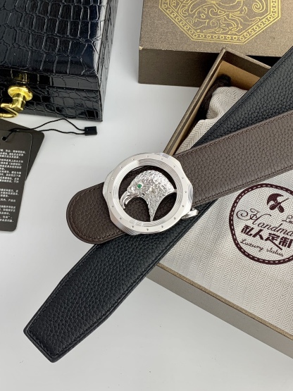 【史蒂芬】原版荔枝紋牛皮腰帶，搭配新款不鏽鋼鷹頭扣，寬度3.8cm，雙面可用，樹膏夾心，長度不可調節，尺碼（85-110）具有獨特吸引力！