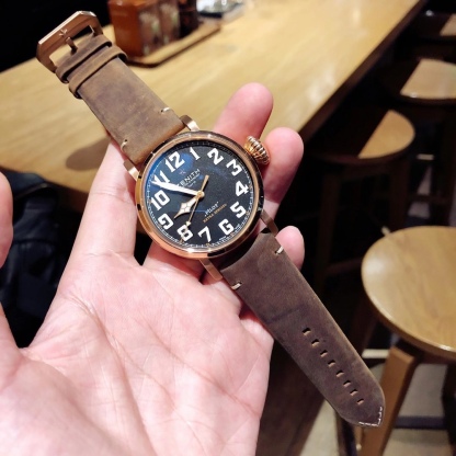 真力時 大飛 新款限量版原裝1:1 殼套 45mm*14mm  8215自動機械機芯 零返修 藍寶石玻璃 超級瑞士夜光 高檔進口瘋馬皮！！！