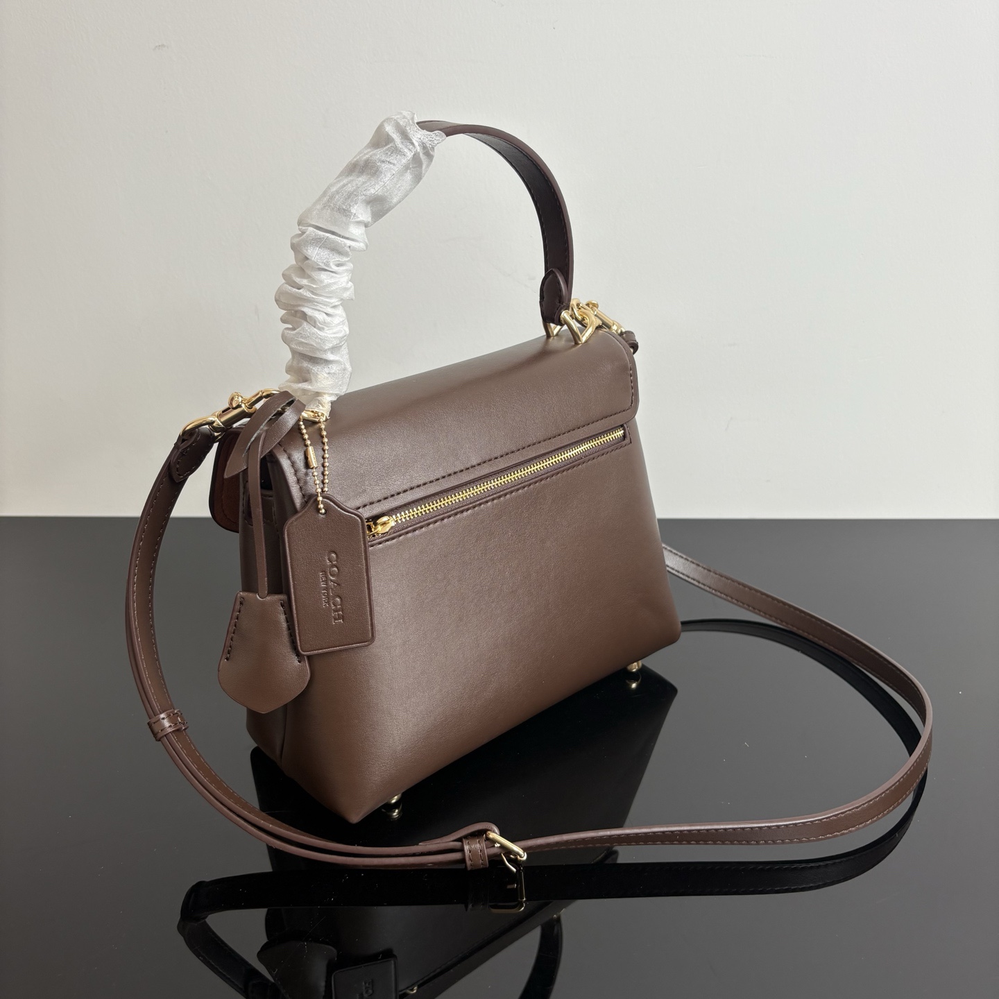 
COACH/蔻馳官方 奧萊款Emory 25女士皮質單肩手提包腋下包CCE54尺寸22.5*17.5*11