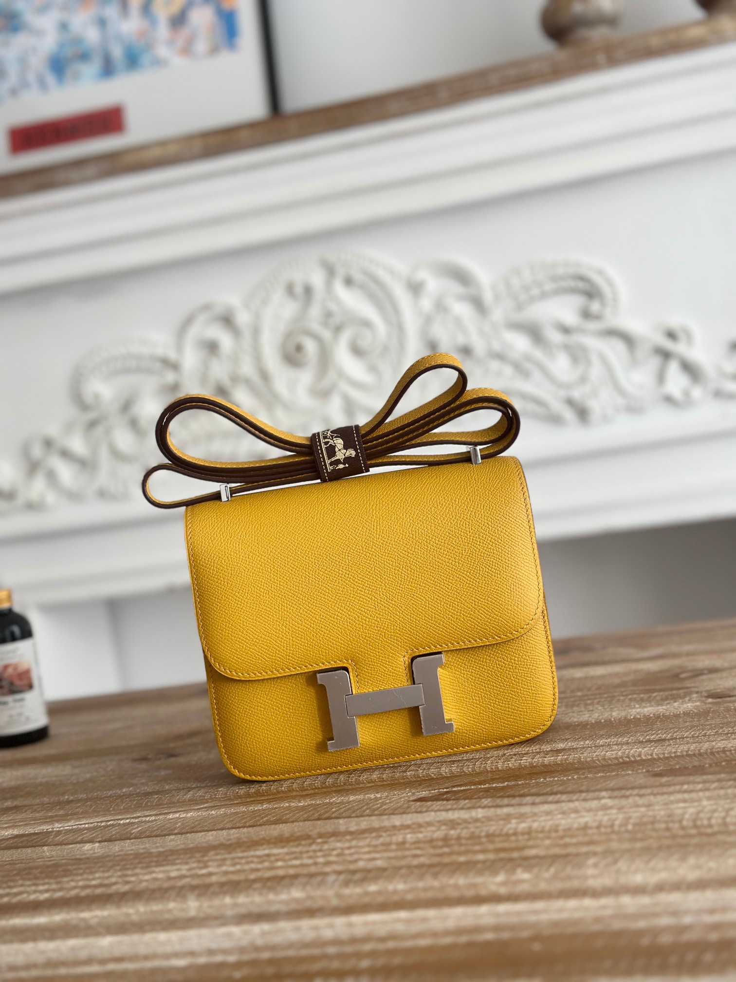 康康  空姐包  
constance  19cm  
epsom掌紋小牛皮  半收工  蠟線縫製