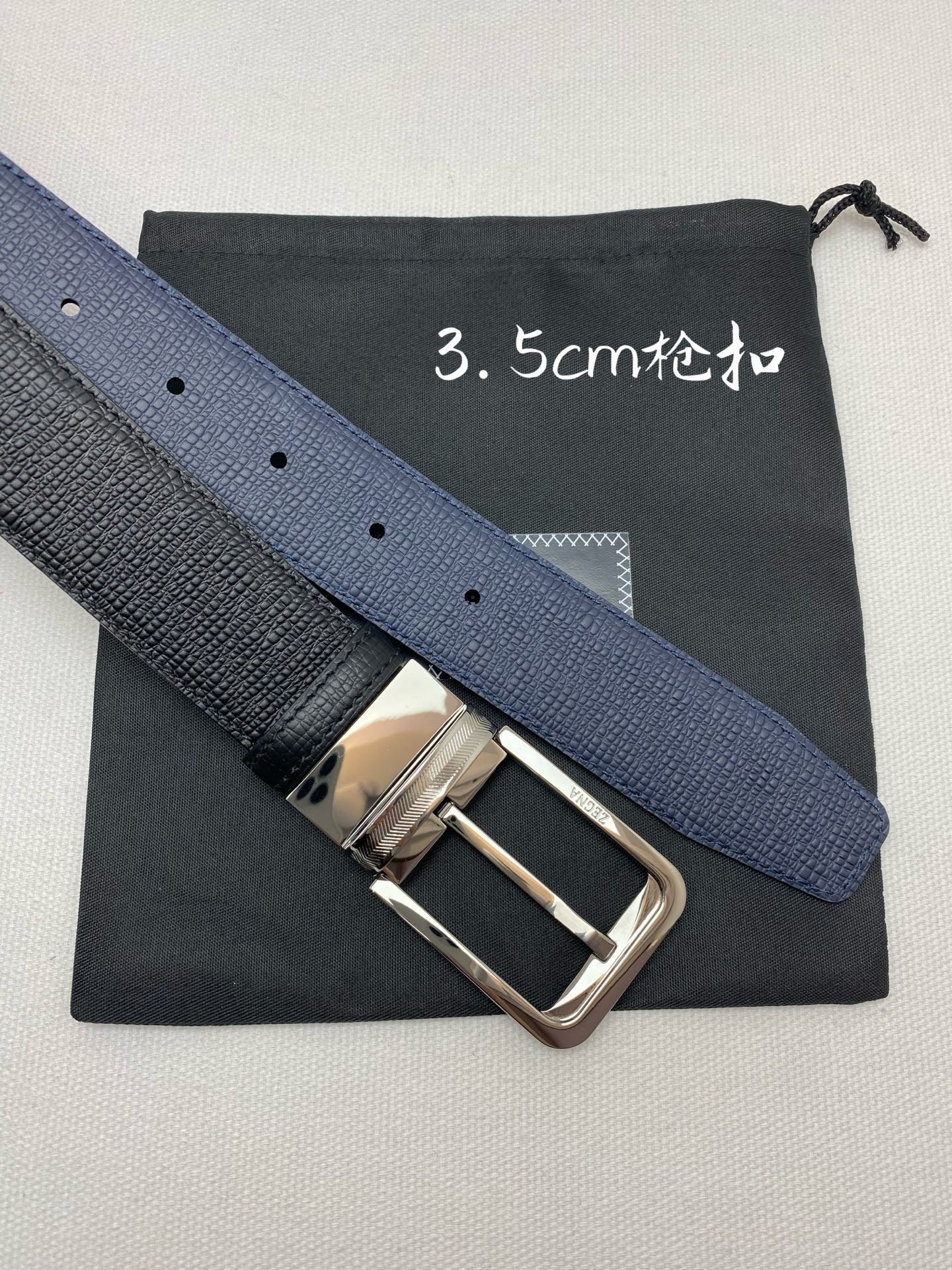 傑尼亞男士腰帶- 寬度35MM 精品扣精工打造  進口小牛皮 獨特設計工藝 手感柔軟 可以裁剪