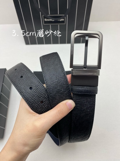 傑尼亞男士腰帶- 寬度35MM 精品扣精工打造  進口小牛皮 獨特設計工藝 手感柔軟 可以裁剪