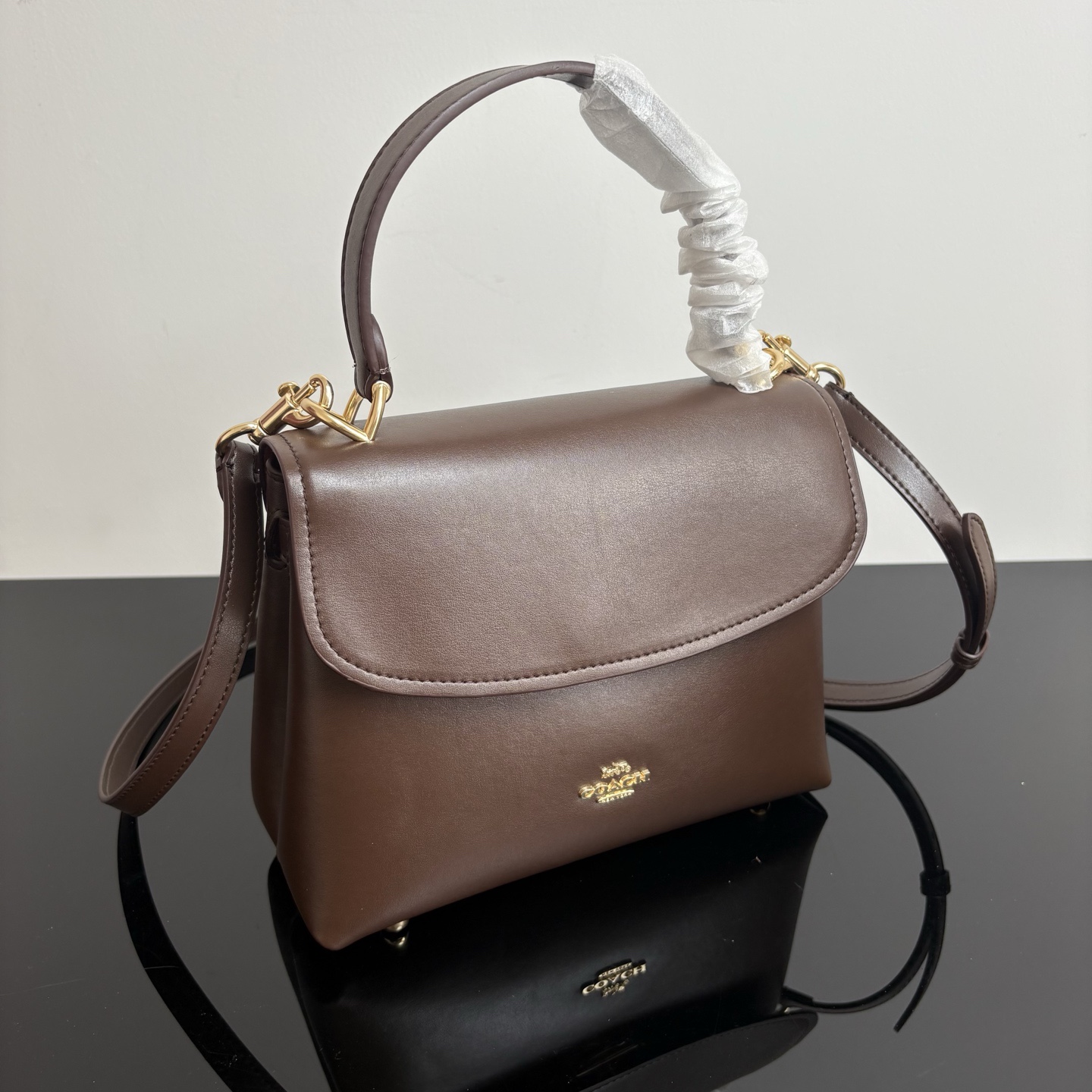 
COACH/蔻馳官方 奧萊款Emory 25女士皮質單肩手提包腋下包CCE54尺寸22.5*17.5*11