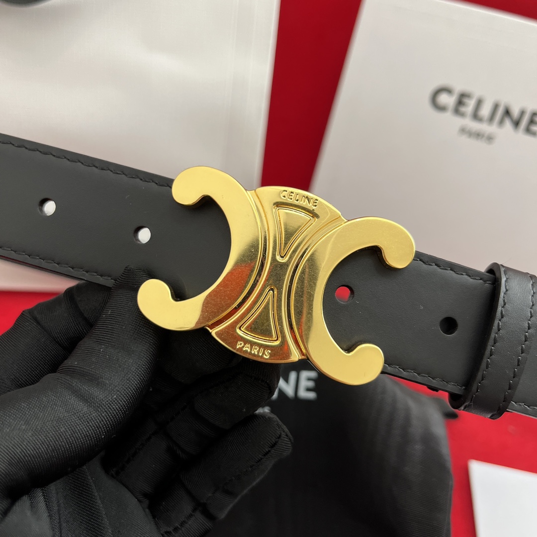 Celine/賽琳 款凱旋門腰帶 寬度3.0cm 男女通用款 💯採用數量稀少的原廠專用小牛皮 搭配精緻凱旋門搭扣 獨家頂級手工 進口邊油
